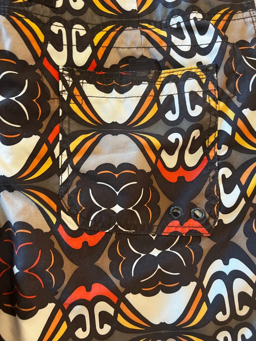 Old Navy Black, White, Red, Yellow Patterned Women's Shorts